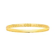 9ct Gold 70mm Solid Engraved Bangle