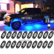 20 RGB LED Pods Rock Light Kit Underbody Glow Neon Lamp Bluetooth Music Control
