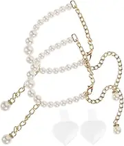 [WRITWAA] 1 Set High Heels Laces Stoppers Shoe Strap Band Shoe Men Pad Sole Red Jewelry Liners Shoes Men Grips Detachable Bow for Dress Shoe Lace Sneakers Sparkly Crease Plastic Pearls White