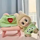 POP MART The Monsters Labubu Have A Seat Doll Series Three Eyes Jumpsuit No Toys