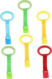 ERINGOGO Infant Crib Pull Rings 6pcs Walking Assist Tools Crib Hanging Pull Rings