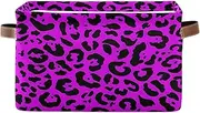 Pink Leopard Print Closet Storage Bins with Handle, Collapsible Nursery Organizer Storage