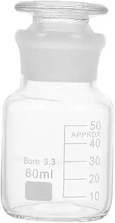 VALICLUD Wide Mouth Glass Bottle High Borosilicate Liquid Storage Bottle for Accurate Measurement for Chemical Experiments and Science Studies