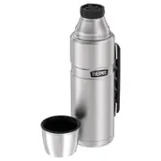 Thermos King 1.2L Vacuum Insulated Double Walled Beverage Hot/Cold Bottle Silver