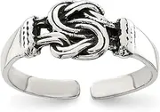 [JewelryWeb] 925 Sterling Silver Solid Artisan Oxidized Antiqued Love Knot toe ring