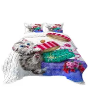 Funny Cute Christmas Gifts Thief Cookie Kitty Cat Coverlet