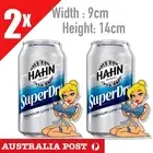HAHN SuperDry Beer Can Sexy Blonde Pin Up Girl Bar Fridge Laptop, Car Sticker