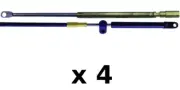4 Pack 17 Ft Xtreme Gen 2 Control Cables Fits Mercury, Mariner and Mercruiser