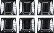 SIROAD Solar Driveway Deck Light, IP68 Waterproof Outdoor Reflectors Driveway LED Light for Dock Walkway Lane Porch Patio Pathway Garden Yard Road Markers (Cold White, 6 Pack)