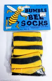 Socks Unisex Novelty Yellow & Black Stripe Bumble Bee Soft Acrylic Knee Socks OS