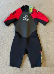 NWT SLX XCEL 2.0 Men's Shorty Wetsuit - Black/Red - Size XL