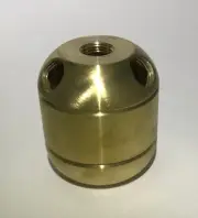 New Large Unfinished Turned Brass 2 Pc. Lamp Cluster Body, 3 Bottom Holes, 1/8F