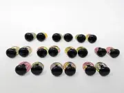10 pair VTG Zims 15mm Round Black Flat Domed Plastic Safety Eyes Craft Doll