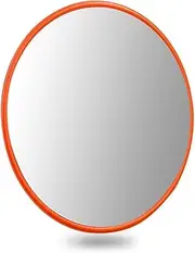 12 Inch Convex Corner Mirror Blind Spot Wall Security Mirror for Traffic Safety Garage Warehouse Office Clear Vision（Red）