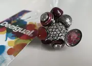 Desigual Authentic Anillo New Wonderland Silver Ring Crystals & Enamel NWT