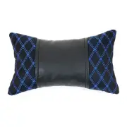 1x Car Seat Neck Pillow Head Shoulder Rest Pad Fabric Black with Blue Stitches (for: Honda)