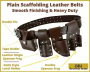 Scaffold Leather Tool Belt | work Tools Belt Tape Level Holder Spanner 2 Frogs