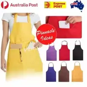 Kitchen Plain Pocket Apron Waiter Chef Craft Cooking Butcher Washable Cafe Kids