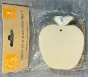 Crafter's Square - Color Your Own Ornament Apple Wood Shapes - 8 Pcs w/string