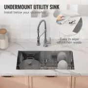 304 Stainless Steel Drop In Undermount Single Bowl Sink of 3 Kitchen Bar RV
