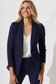 Workflow Stretch Blazer Full Length Sleeve in Navy 8