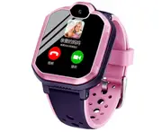 4G Full Netcom Phone Watch Waterproof Touch-screen Smart Watch Positioning Wearable Watch Suitable for Children-Pink