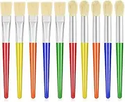 Anezus 10Pcs Paint Brushes for Kids, Large Chubby Round and Flat Preschool Brushes for Toddlers, Washable and Acrylic Paint