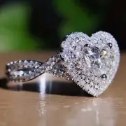Love Shape Full Diamond Ring Diamond Love Cross Rhinestone Ring Elegant