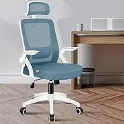ALFORDSON Office Chair Mesh Computer Chair Swivel Executive Desk Chair with Adjustable Headrest and Armrest Arco Series(Blue)