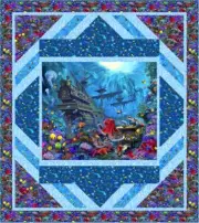 Deep Sea Treasure - 69.5" X 78.5" Treasures At Sea Panel Quilt - Top & Binding