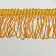 Fringing 45mm Golden Orange Rayon Fring Sash, Fabric Embellishments Per Metre