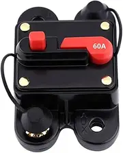 DC 12V-24V 60A/100A/200A Manual Reset Circuit Breaker Suitable for Car and Boat Audio Stereo Video Current Overload Protector (60A)