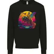 A Retrowave Bee Retro Colour Kids Sweatshirt Jumper