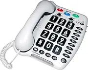 Geemarc Amplipower 50 - Amplified Corded Telephone with Tone and Volume Control, Large Buttons and One-Touch Memories - Hearing Aid Compatible - Specialised for Hearing Impaired - UK Version - White