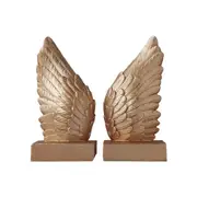 White Moose Wing Bookends Home/Office/Living Room Ornament Display Decor Gold