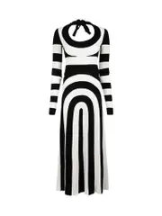 2013 Optical Illusion Tie Neck Gown