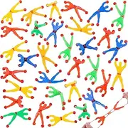 Shindel 50PCS Stretchy Wall Climbers, Sticky Wall Climbers Sticky Toy, Party Favor Set for Kids, Fun Fidget Toys，Classroom Prize，Easter Basket Egg Stuffers for Kids