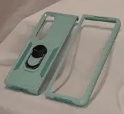 Samsung Galaxy Z Fold 4 5G Jelly Cell Phone Case Kickstand and Magnet Lt Green