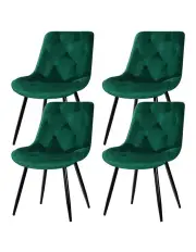 [Artiss] Velvet Diamond Dining Chairs Set of 4 in Tufted Green