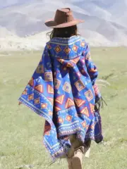 GypsyLady Bohemian Vintage Chic Cloaks Capes Hooded Blue