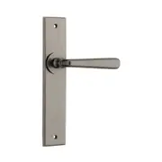 Iver Copenhagen Door Lever Handle on Chamfered Backplate Distressed Nickel