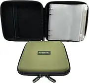 BD EYE UK Fishing Rig Wallet – 10 Zip Sleeves & Mesh Pocket – Waterproof Tackle Binder with Heavy-Duty Zip – Pre-Tied Rig & Terminal Tackle Organiser for Carp & Sea Fishing, Green, compact, Outdoor