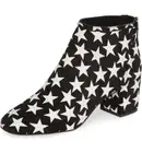 Cecelia New York Nolton Black White Stars Pointed Toe Vegan Outsole Boots