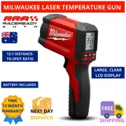 Milwaukee Alkaline Laser Temperature Gun Handheld Digital Thermometer LCD 9V