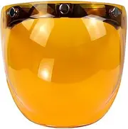 Universal Windshield Motorcycle Wind Deflector 3-Snaps Visor UN&IVE&RSAL for Open Face Motorcycle Helmet Wind Shield Up Down Shield Visor Motorcycle Helmet(Amber)