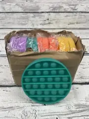 12 pack of circle pop-it Fidget 5” Diameter Toys Purple Green Orange Yellow
