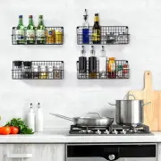 Set of 4 Hanging Spice Rack Wall Mount Spice Organizer for Cabinet & Pantry Door