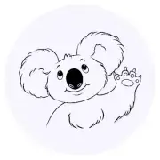 24 x 40mm Round 'Waving Koala' Stickers (SK00009307)