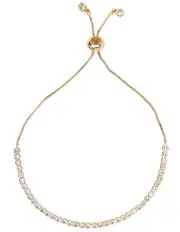 [Mocha] Everleigh Adjustable Tennis Bracelet in Light Gold