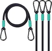 Joneaz Bungee Cord with Carabiner Hooks Heavy Duty Outdoor 4 Pack, UV Resistant